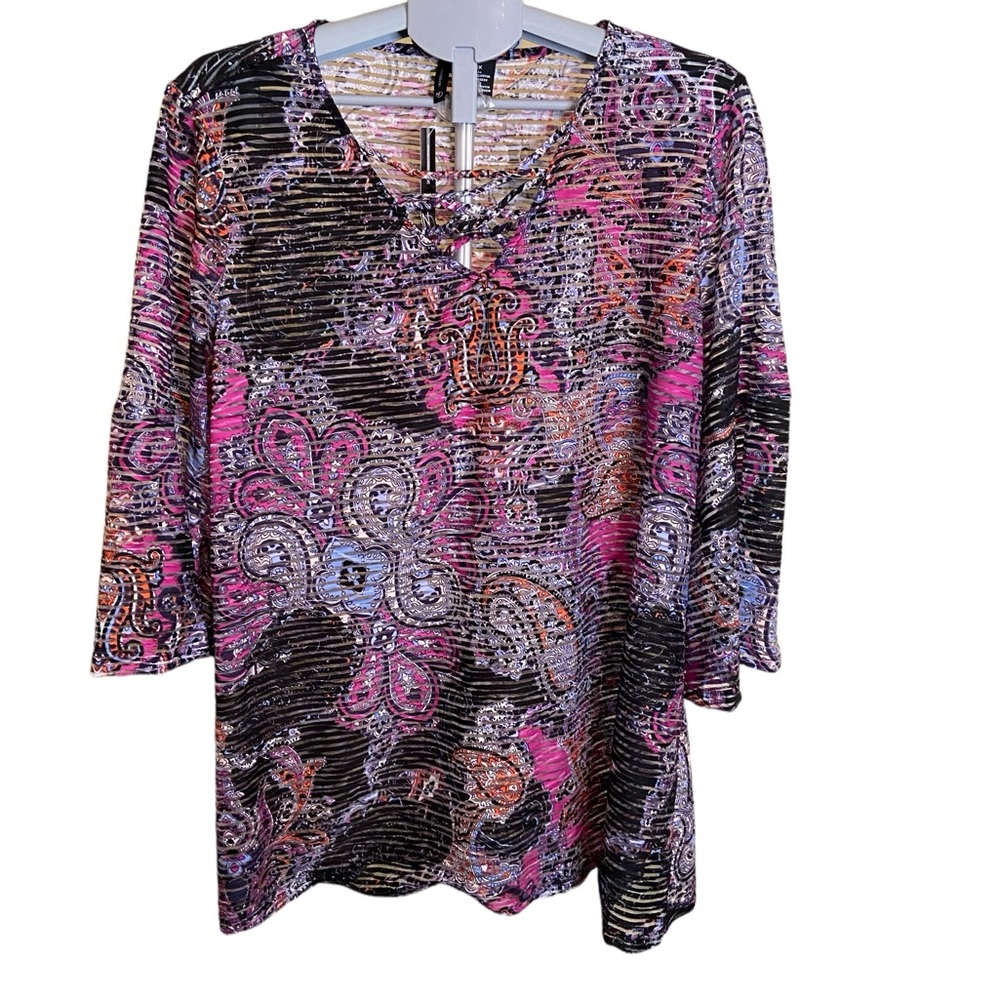 New Directions see thru blouse with tank top